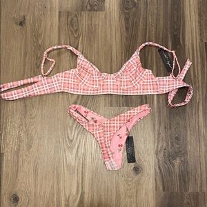 Lali and Layla Pink Checkered Bathing Suit